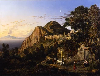 Vesuv und die Bucht von Neapel von der Insel Capri, 1850